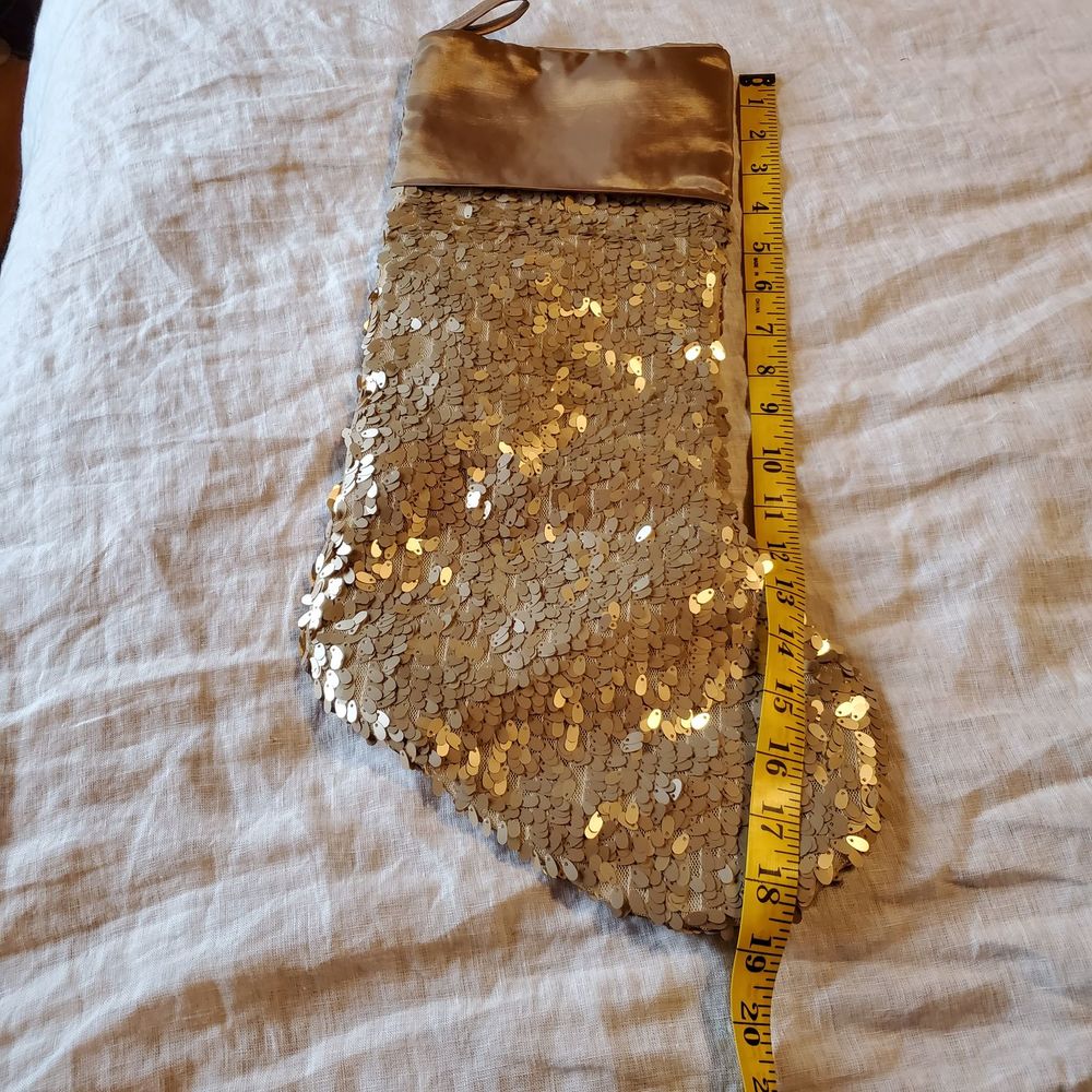 Sequin covered Gold stocking- set of two